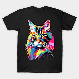 Maine Coon Cat Pop Art T-Shirt